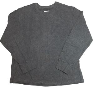 Eddie Bauer Sport Shop Charcoal Thermal Knit Crew Neck Shirt SZ L